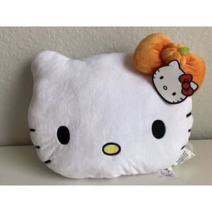 Hello Kitty Halloween Pumpkin Bow  Soft Decorative Accent Pillow Fall Autumn NEW
